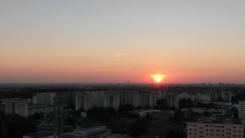 Sunset In Residential Area Stock Footage 97818829