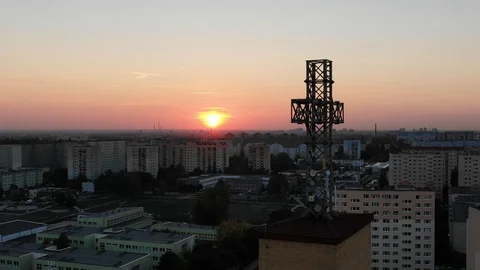Sunset In Residential Area Stock Footage 97818978