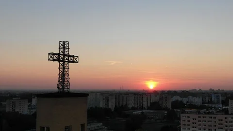 Sunset In Residential Area Stock Footage 97819363