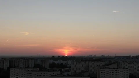 Sunset In Residential Area Stock Footage 97820056