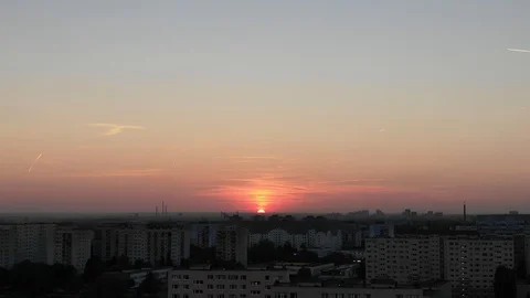 Sunset In Residential Area Stock Footage 97820198