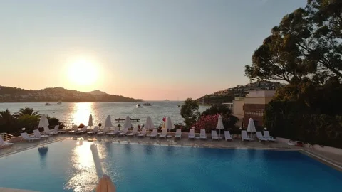 Sunset Resort Sea Stock Footage 157483850