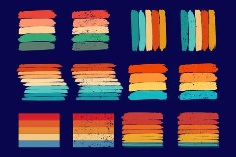 Sunset Retro Vintage Bundle for T-Shirt Design Stock Illustration