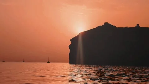 Sunset reveal Santorini 2 Stock Footage 280737206