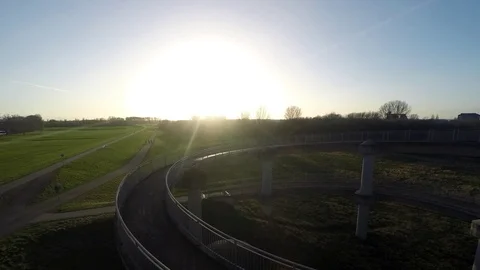 Sunset at the Rhine in Meerbusch - Time lapse Stock Footage 70779784