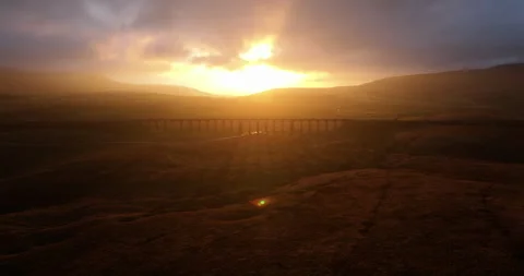 Sunset at Ribblehead viaduct Stock Footage 327559575