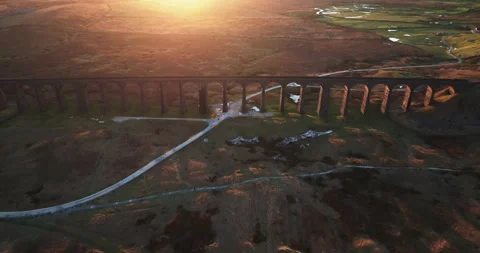 Sunset in Ribblesdale Stock Footage 297240236