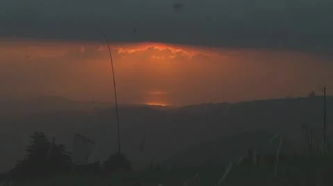 Sunset on riceterraces Stock Footage 10738486