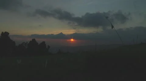 Sunset on riceterraces Stock Footage 10738508