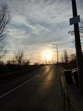 Sunset at richmeadow square in Budapest 库存照片