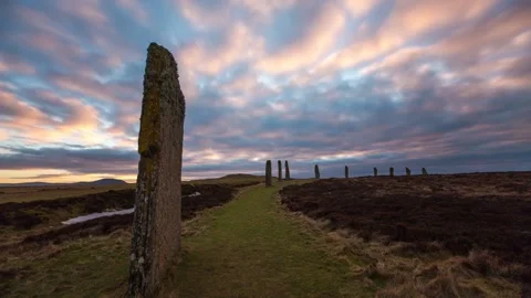 Sunset at the Ring of Brodgar Orkney 動画素材 235467001