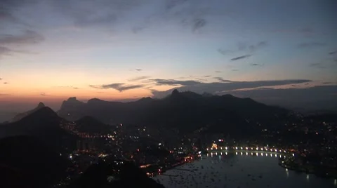 Sunset at Rio de Janeiro and the Christ statue Vídeo Stock 7756669