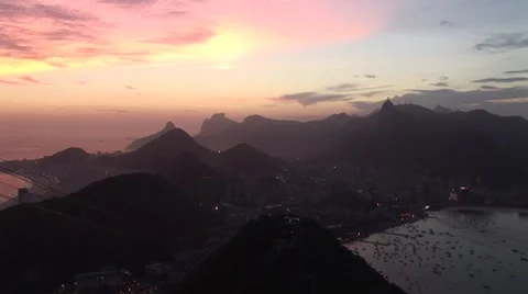 Sunset at Rio de Janeiro and the Christ statue Vídeo Stock 7756675