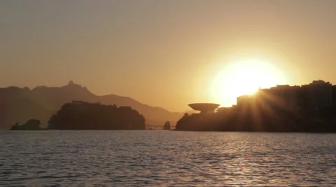 Sunset in Rio Niterói on the FG 2 Stock Footage 59565527