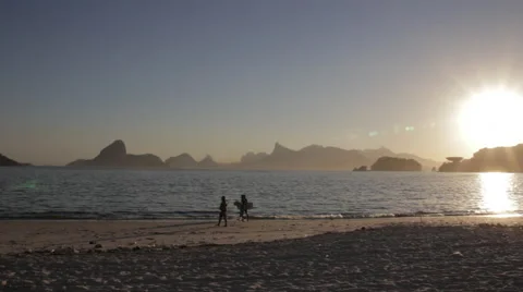 Sunset in Rio seen from Niterói 2 Stock Footage 59520679