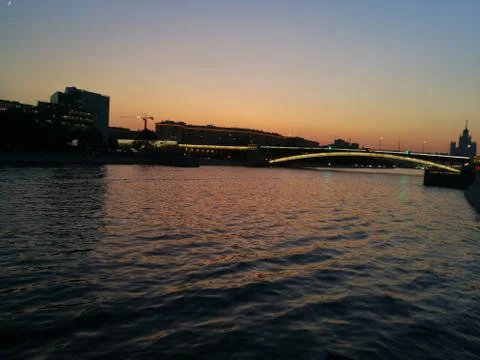 Sunset on the river 1 Stock Photos