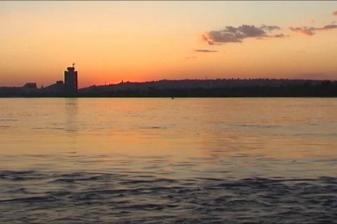 Sunset on river 3  Video stock 628221