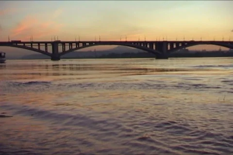 Sunset on river 4  Stock Footage 628224
