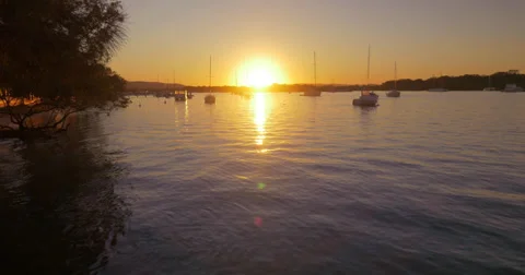 Sunset at the river - 4K (UltraHD) Stock Footage 39742880