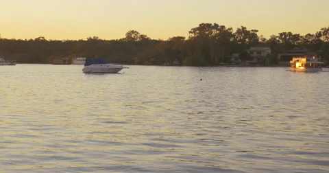 Sunset at the river - 4K (UltraHD) Stock Footage 39742906