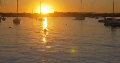 Sunset at the river - 4K (UltraHD) Stock Footage 39743085