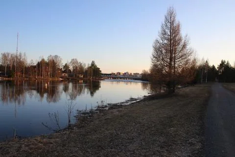 Sunset on the river 5 Stock Photos
