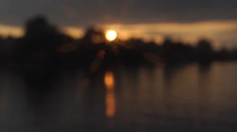 Sunset River blurry Video stock 65280300