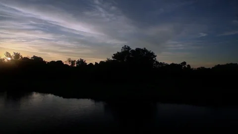 Sunset in River edge at Pantanal 1 Video stock 70160142