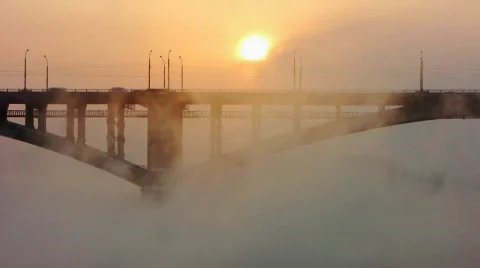 Sunset on river. Video stock 644245