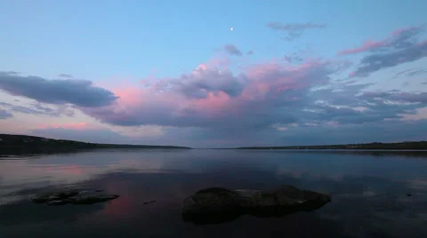 Sunset on the river Stock Footage 5164824