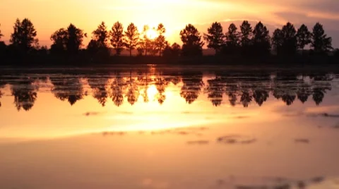 Sunset on the River Stock Footage 7760914