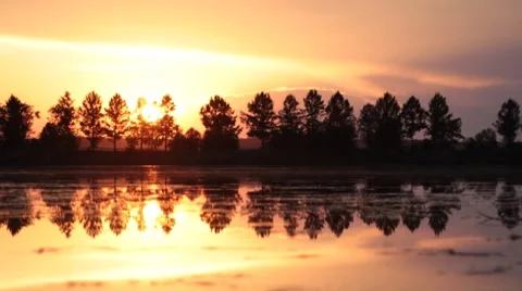 Sunset on the River Stock Footage 7760940