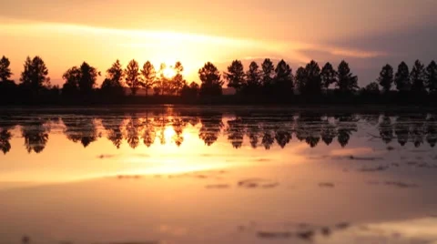 Sunset on the River Stock Footage 7760989
