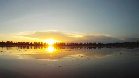 Sunset on the River Stock Footage 7761069