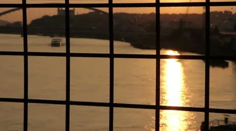 Sunset at river Video stock 10702294