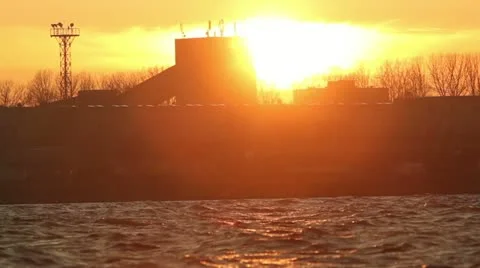 Sunset river Stock Footage 10862188