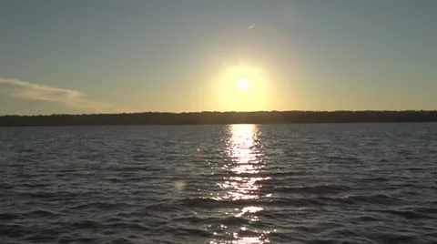 Sunset on river Stock Footage 12656646
