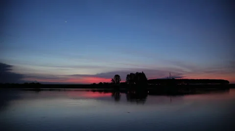 Sunset in the river Stock Footage 29676869