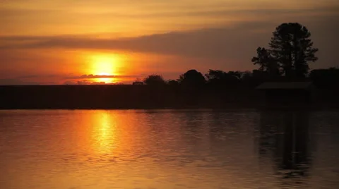 Sunset in the river Stock Footage 29677285