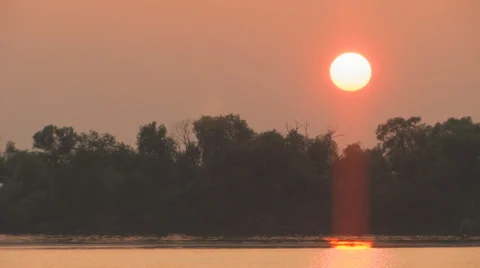 Sunset on river Stock Footage 35153056