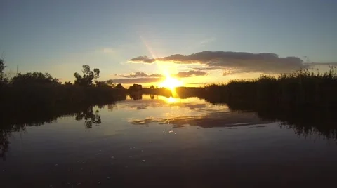 Sunset on river Stock Footage 40908395
