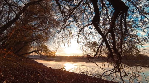 Sunset at River Stock Footage 43457446