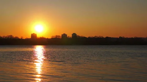 Sunset on the river Video stock 48071437