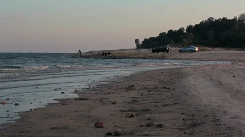 Sunset on the river Stock Footage 49927798