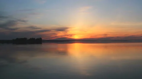 Sunset on a river Stock Footage 53649194