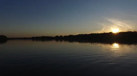 Sunset on the river Stock Footage 56301991