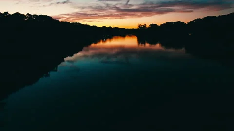Sunset on a river Stock Footage 67564302