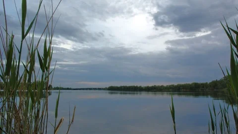 Sunset on the river Video stock 75436453