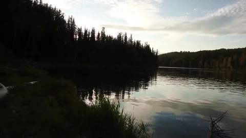 Before the sunset on river Stock Footage 81663498