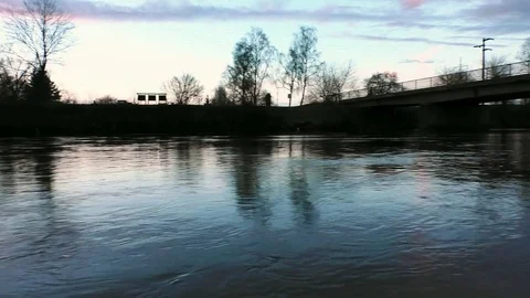 Sunset at the River Stock Footage 85401455